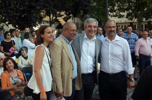 Pilar Vicente, Francisco Igea, Luis Garicano y Luis Fuentes en el cierre de campaña en Valladolid