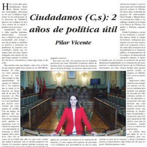 "Ciudadanos (Cs): 2 años de política útil". Artículo de Pilar Vicente en Delicias al día.