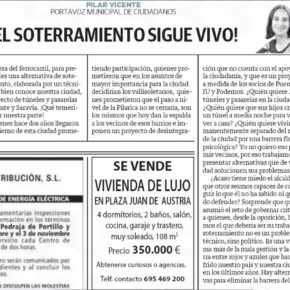 "¡El soterramiento sigue vivo!". Artículo de opinión de Pilar Vicente en El Norte de Castilla.