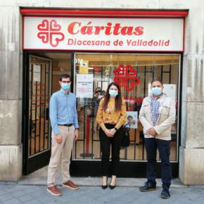 La portavoz de Cs Valladolid visita Cáritas para conocer su labor durante el Estado de Alarma y la actual situación en capital y provincia