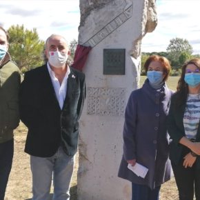 La Vicepresidenta de la Diputación, Gema Gómez, visita Pintia para participar en el acto de descubrimiento de la placa por el premio Hispania Nostra